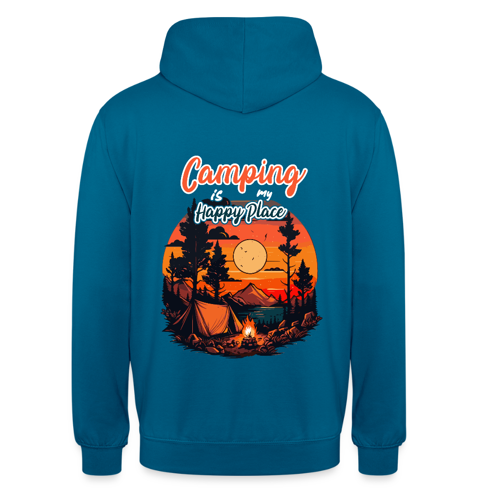 CAMPING IS MY HAPPY PLACE | Unisex Hoodie - Tiefseeblau 