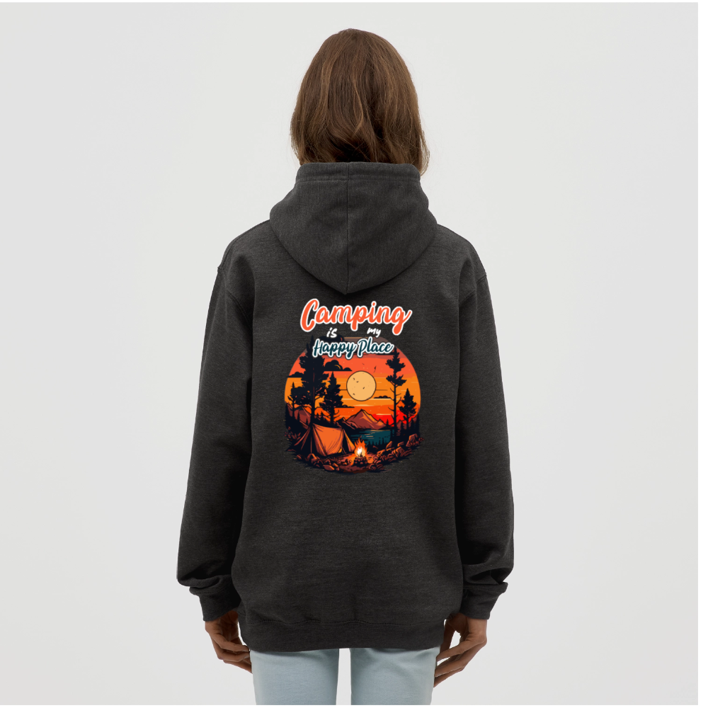CAMPING IS MY HAPPY PLACE | Unisex Hoodie - Anthrazit