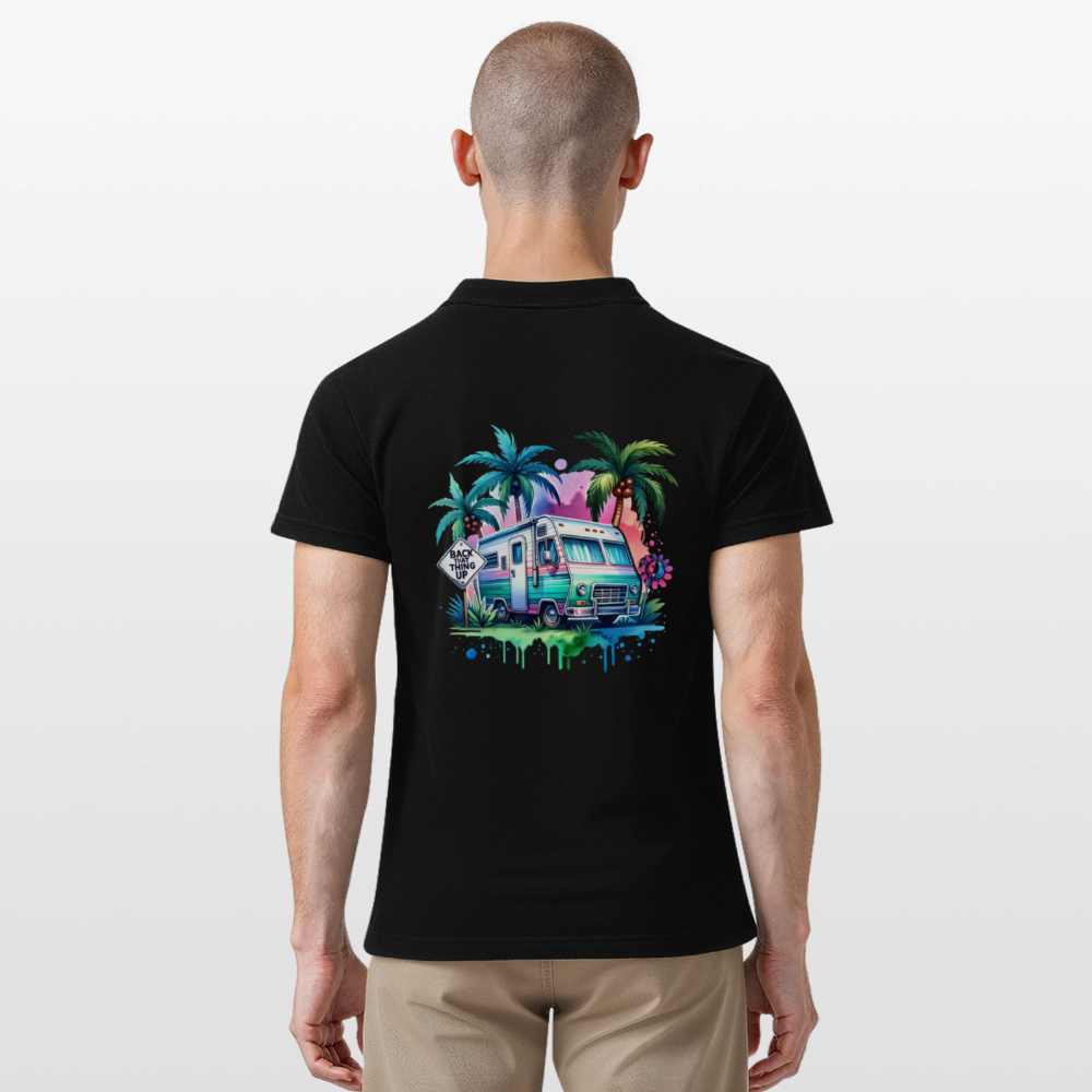 Wohnmobil unter Palmen | Männer Poloshirt - Schwarz