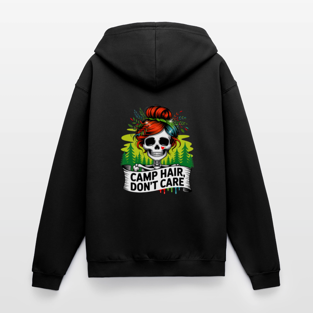 CAMP HAIR, DON´T CARE | Unisex Kapuzenjacke - Schwarz