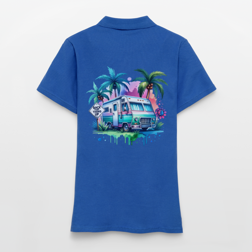 Wohnmobil unter Palmen | Frauen Polo Shirt - Royalblau