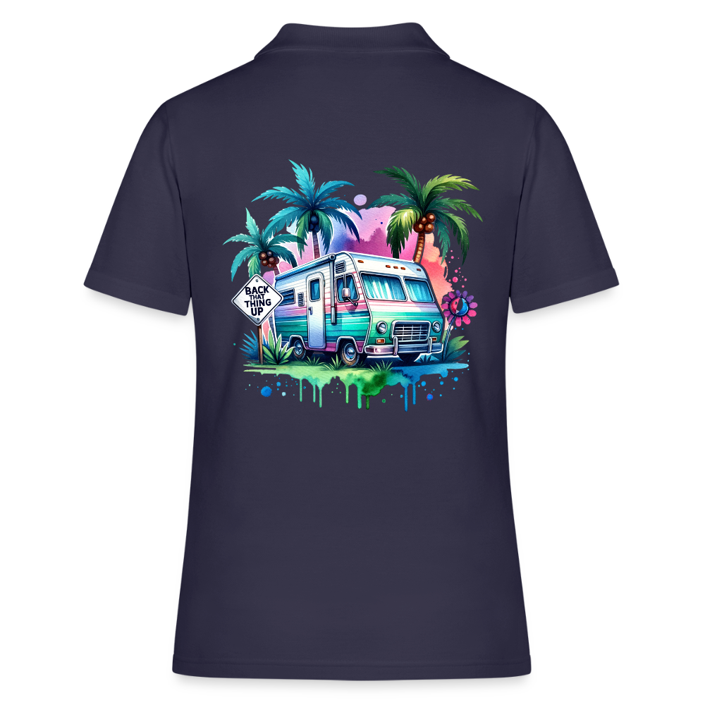 Wohnmobil unter Palmen | Frauen Polo Shirt - Navy