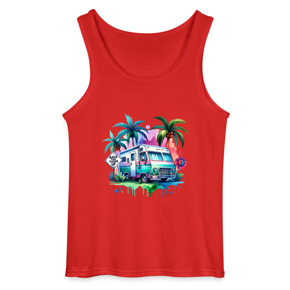 Wohnmobil unter Palmen | Gildan Männer Tank Top - Rot