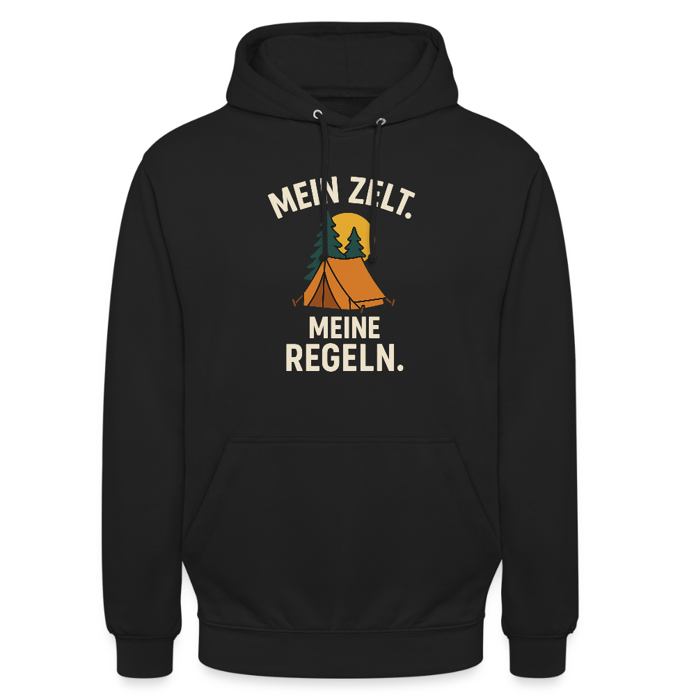 Mein Zelt. Meine Regeln | Unisex Hoodie - Schwarz