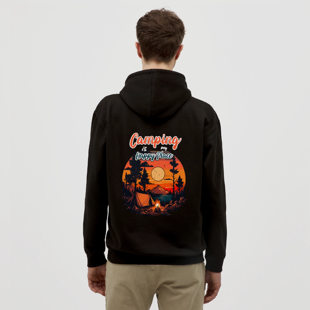 CAMPING IS MY HAPPY PLACE | Unisex Hoodie - Schwarz