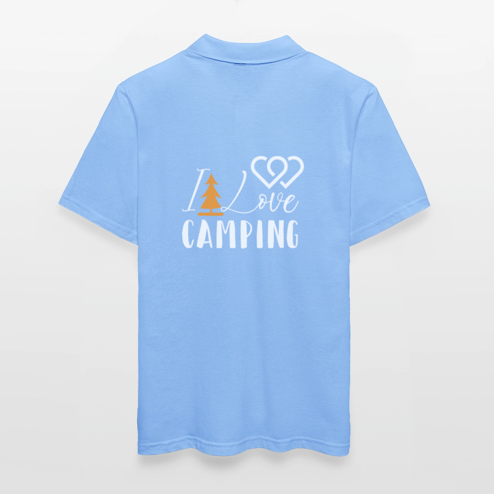 I LOVE CAMPING | Männer Poloshirt - Himmelblau
