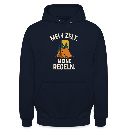 Mein Zelt. Meine Regeln | Unisex Hoodie - Navy