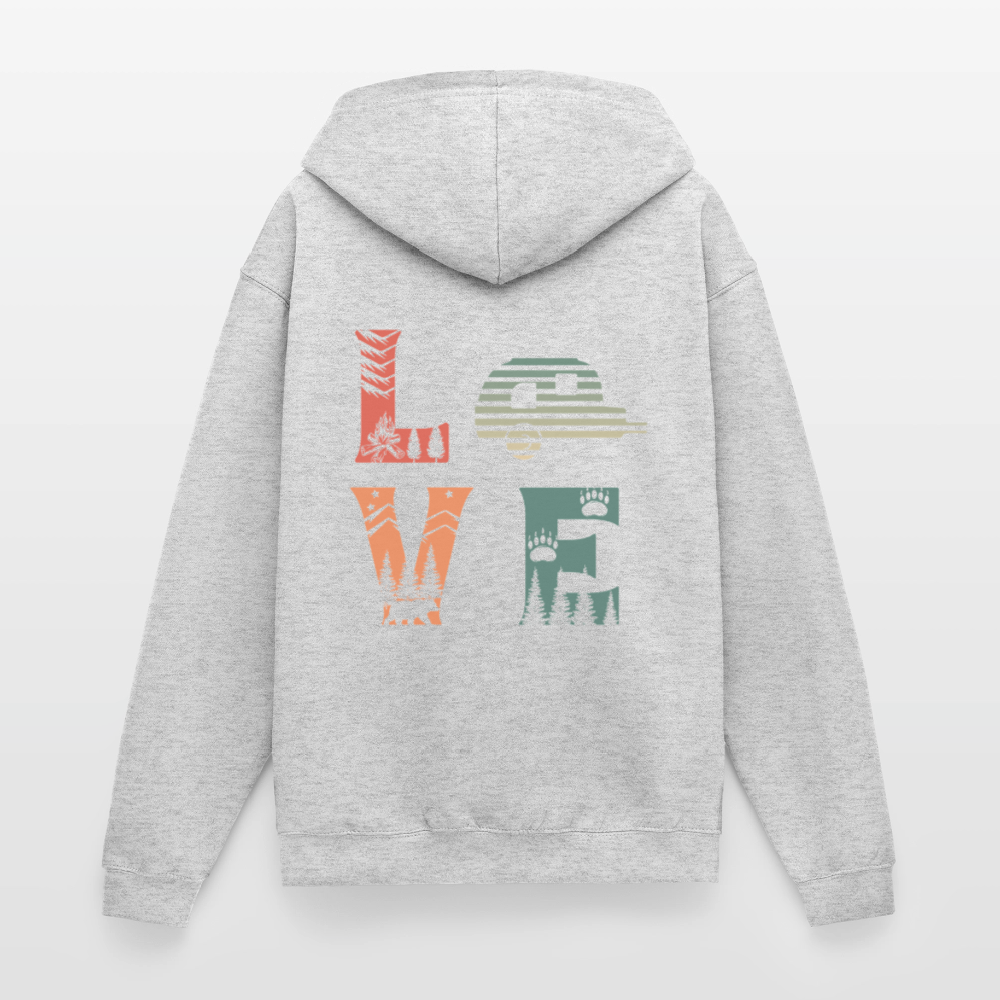 LOVE | Unisex Kapuzenjacke - Hellgrau meliert