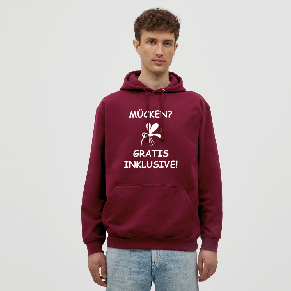 MÜCKEN? GRATIS INKLUSIVE! | Unisex Hoodie - Bordeaux