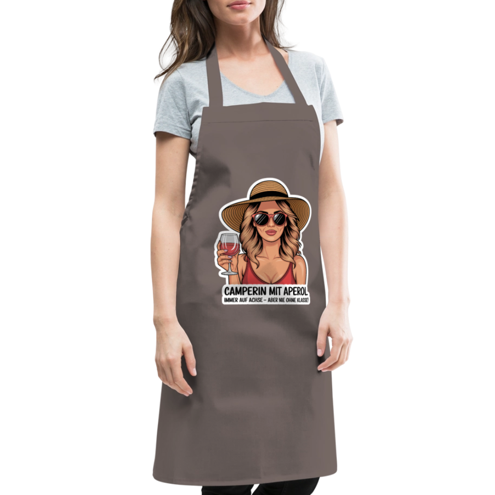 Camperin mit Aperol | Kochschürze - Grau