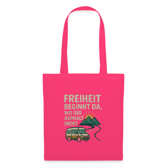 Freiheit beginnt da, wo der Asphalt endet | Stoffbeutel - Azalea