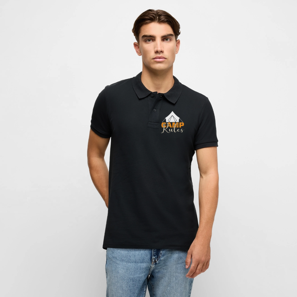 CAMP RULES | Männer Premium Bio Polo Shirt - Schwarz