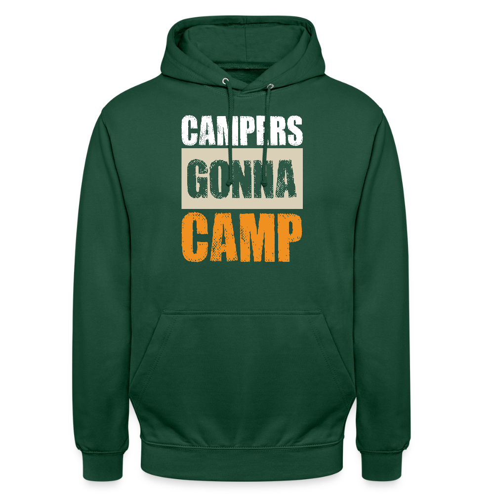 CAMPERS GONNA CAMP | Unisex Hoodie - Flaschengrün