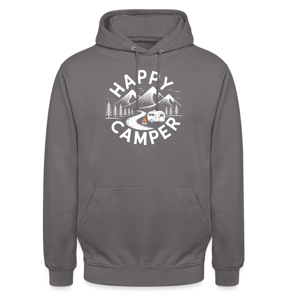 HAPPY CAMPER | Unisex Hoodie - Mittelgrau