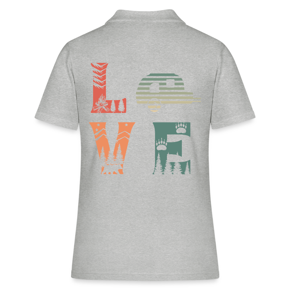 LOVE | Frauen Polo Shirt - Grau meliert