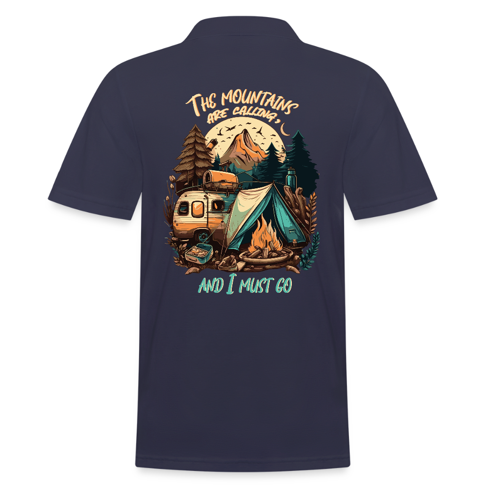 THE MOUNTAINS ARE CALLING | Männer Poloshirt - Navy