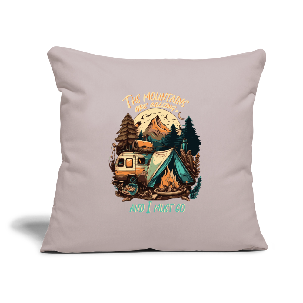 THE MOUNTAINS ARE CALLING | Sofakissenbezug 44 x 44 cm - helles Taupe