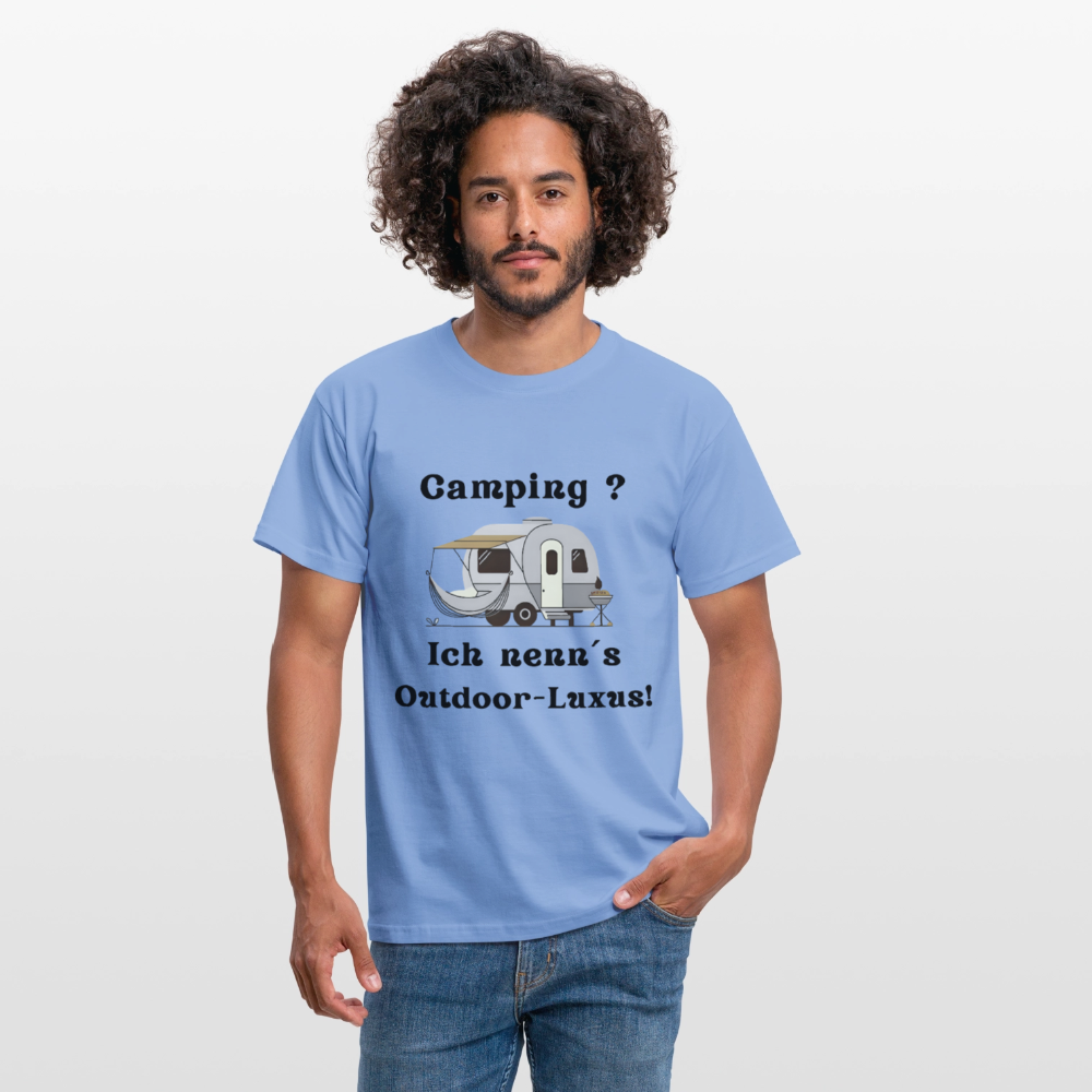 Camping? Ich nenn´s Outdoor - Luxus! | Männer T-Shirt - carolina blue