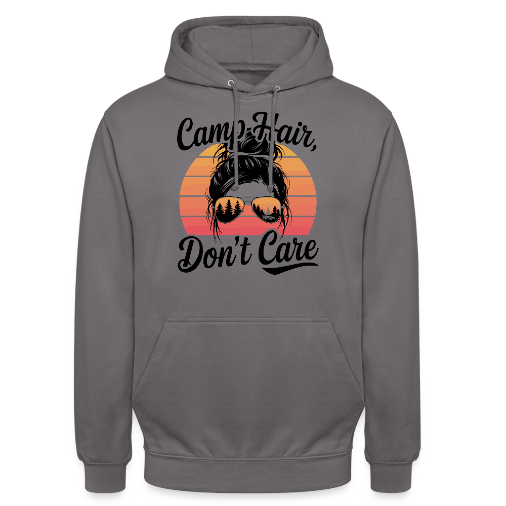 CAMP HAIR, DON´T CARE | Unisex Hoodie - Mittelgrau