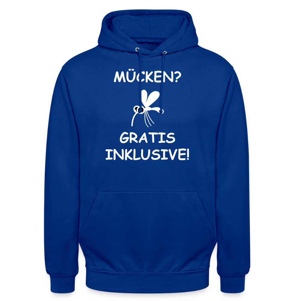MÜCKEN? GRATIS INKLUSIVE! | Unisex Hoodie - Royalblau