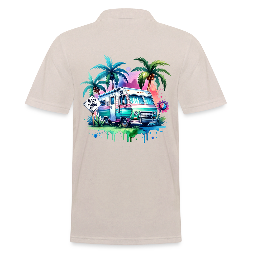 Wohnmobil unter Palmen | Männer Poloshirt - Beige