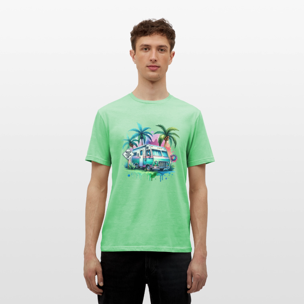 Wohnmobil unter Palmen | Männer T-Shirt - Mintgrün