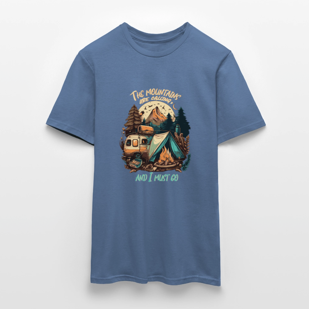 THE MOUNTAINS ARE CALLING | Männer T-Shirt - Taubenblau 