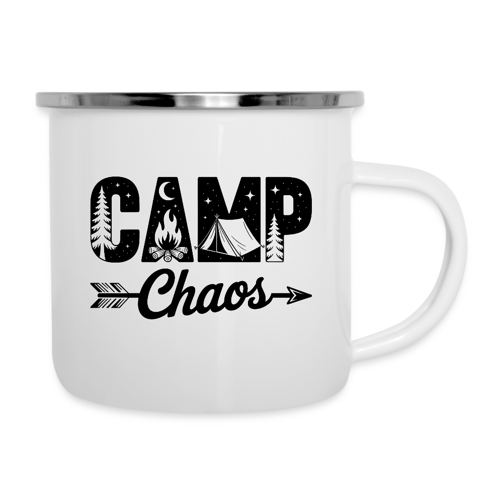 CAMP CHAOS | Emaille-Tasse - Weiß