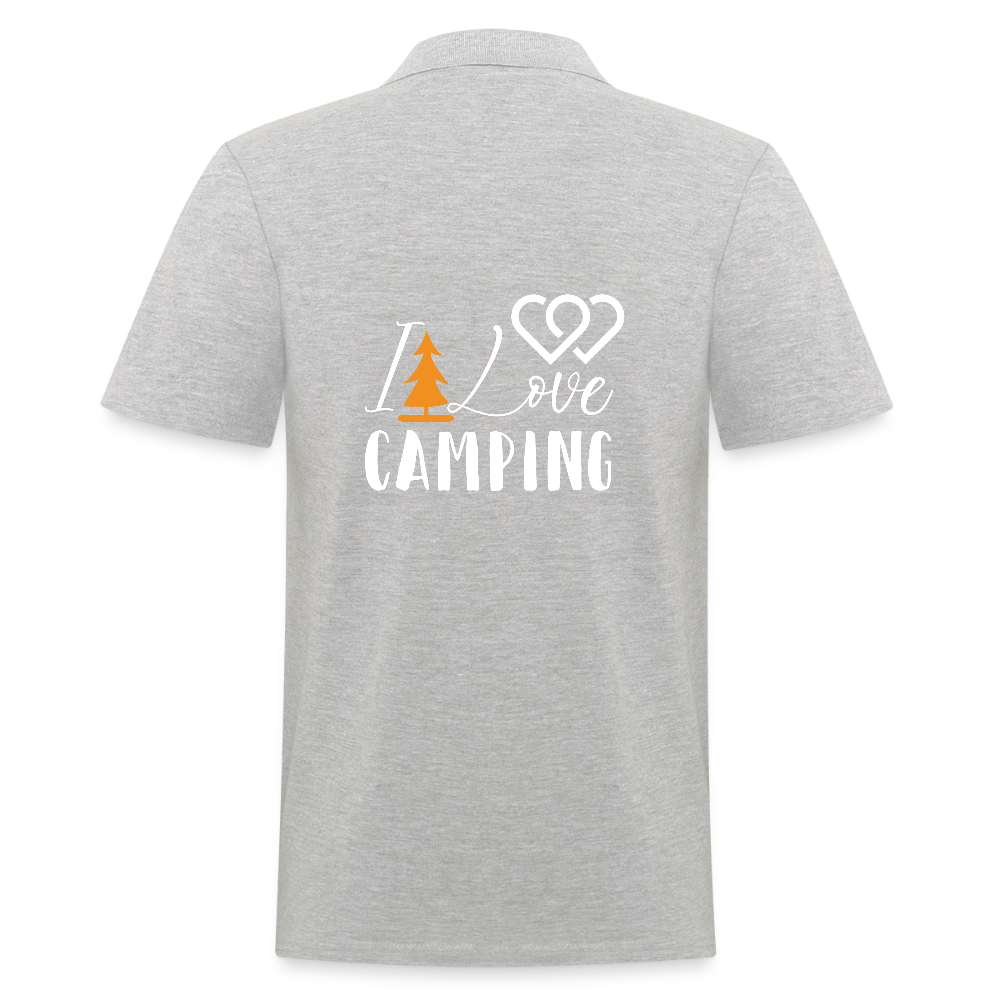 I LOVE CAMPING | Männer Poloshirt - Grau meliert