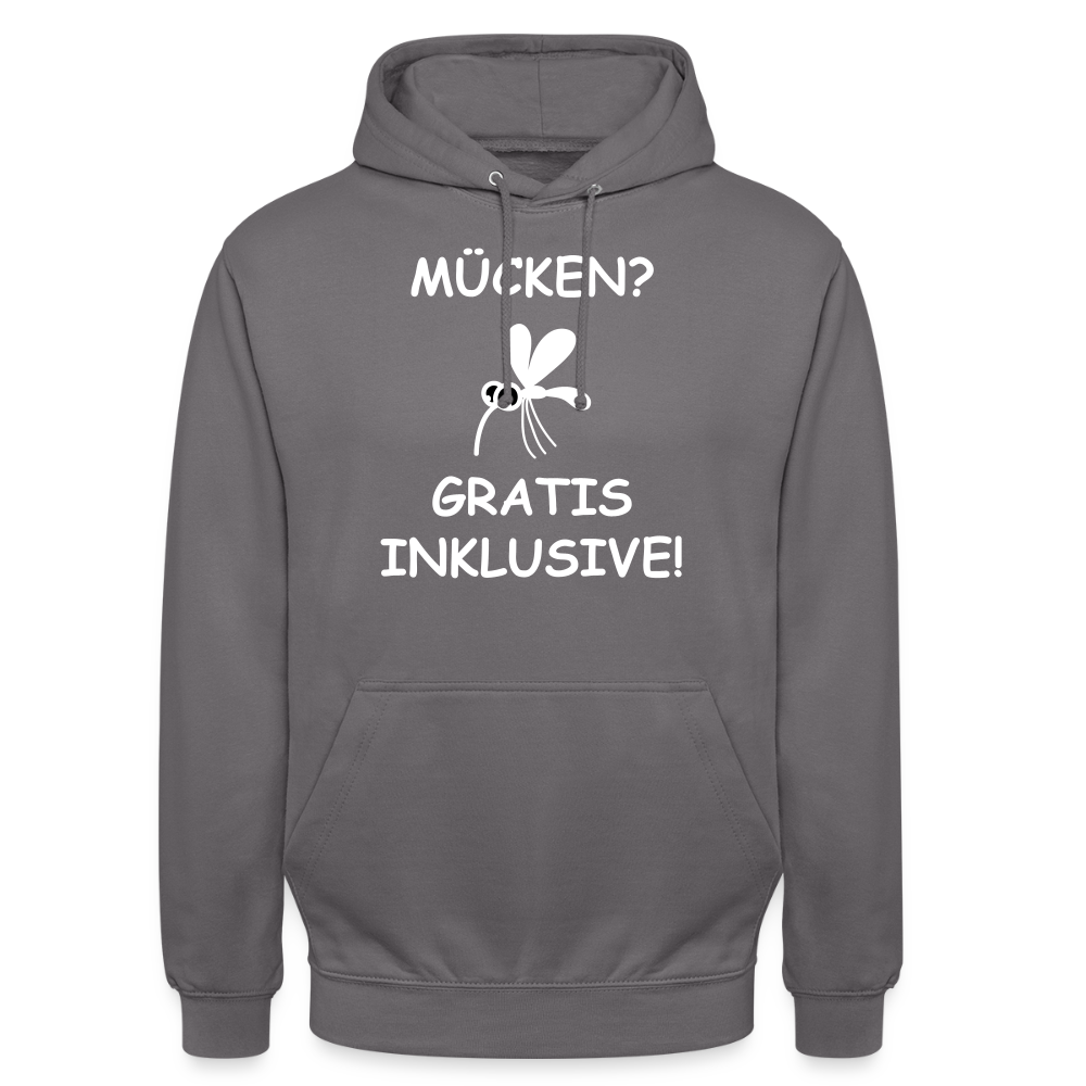 MÜCKEN? GRATIS INKLUSIVE! | Unisex Hoodie - Mittelgrau