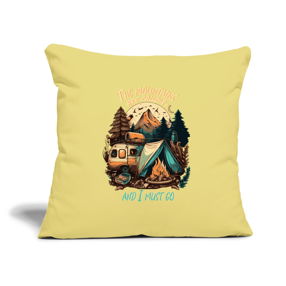 THE MOUNTAINS ARE CALLING | Sofakissenbezug 44 x 44 cm - Hellgelb