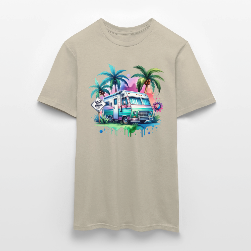 Wohnmobil unter Palmen | Männer T-Shirt - Sandbeige
