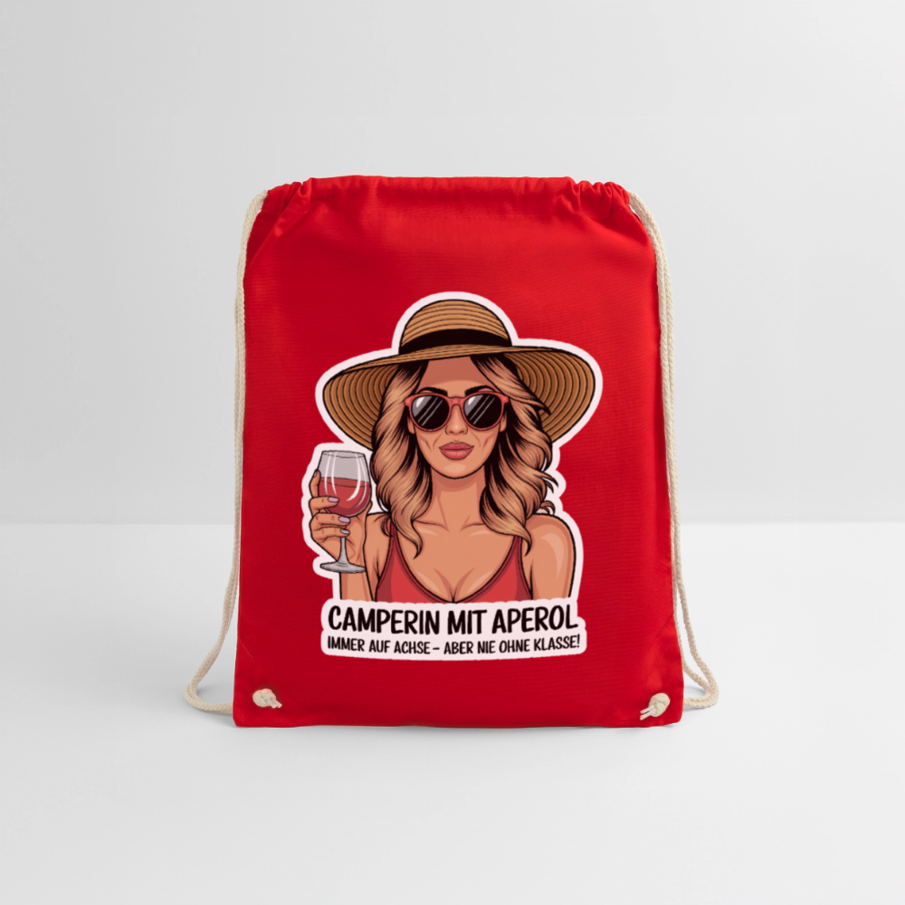 Camperin mit Aperol I Turnbeutel - Rot