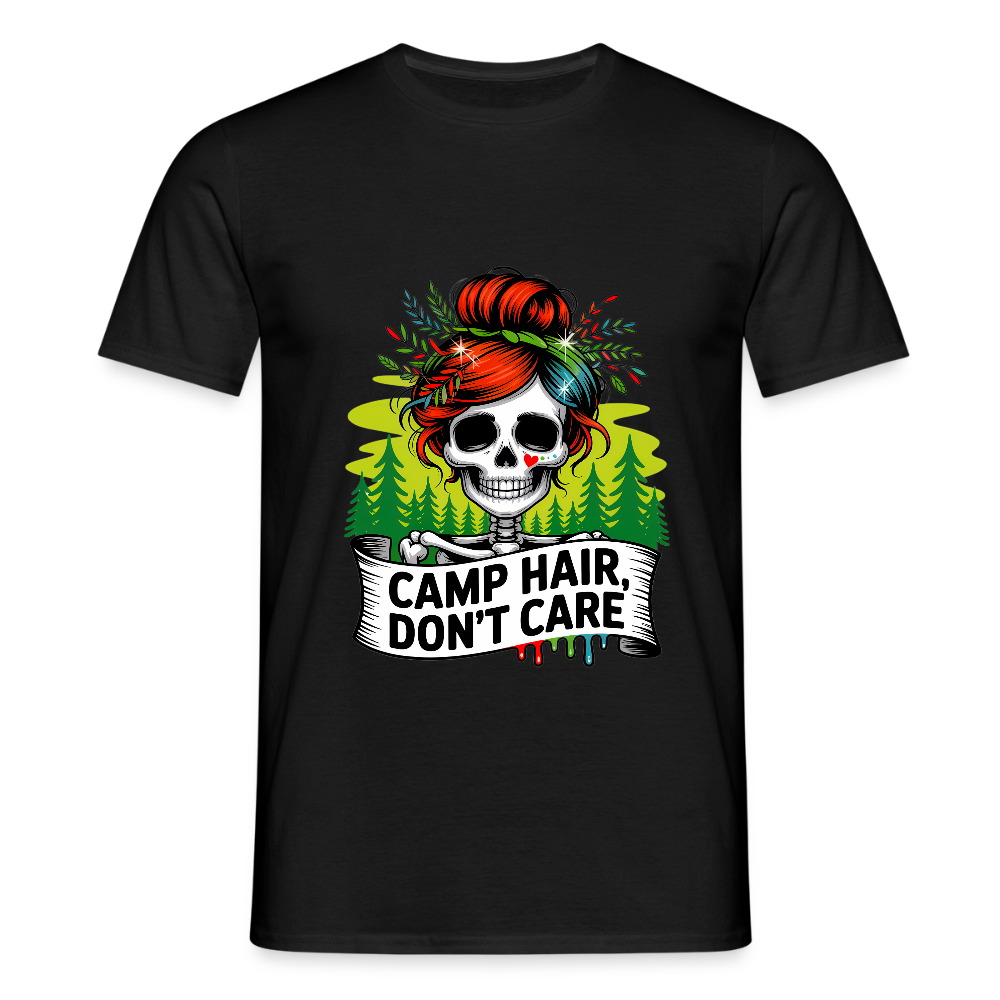 CAMP HAIR, DON´T CARE | Männer T-Shirt - Schwarz