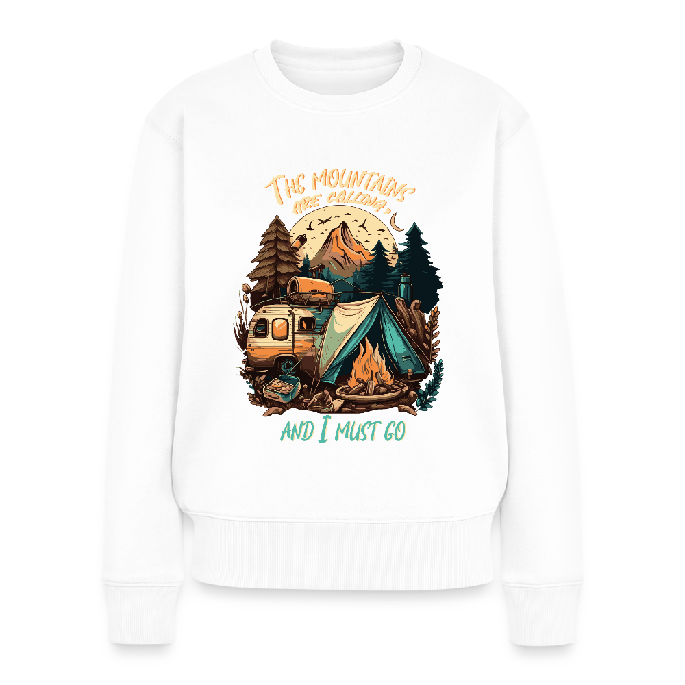THE MOUNTAINS ARE CALLING | Frauen Premium Pullover - Weiß