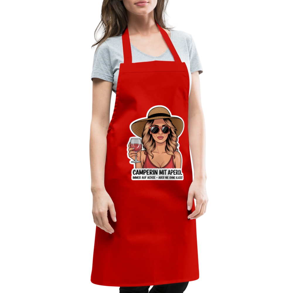 Camperin mit Aperol | Kochschürze - Rot