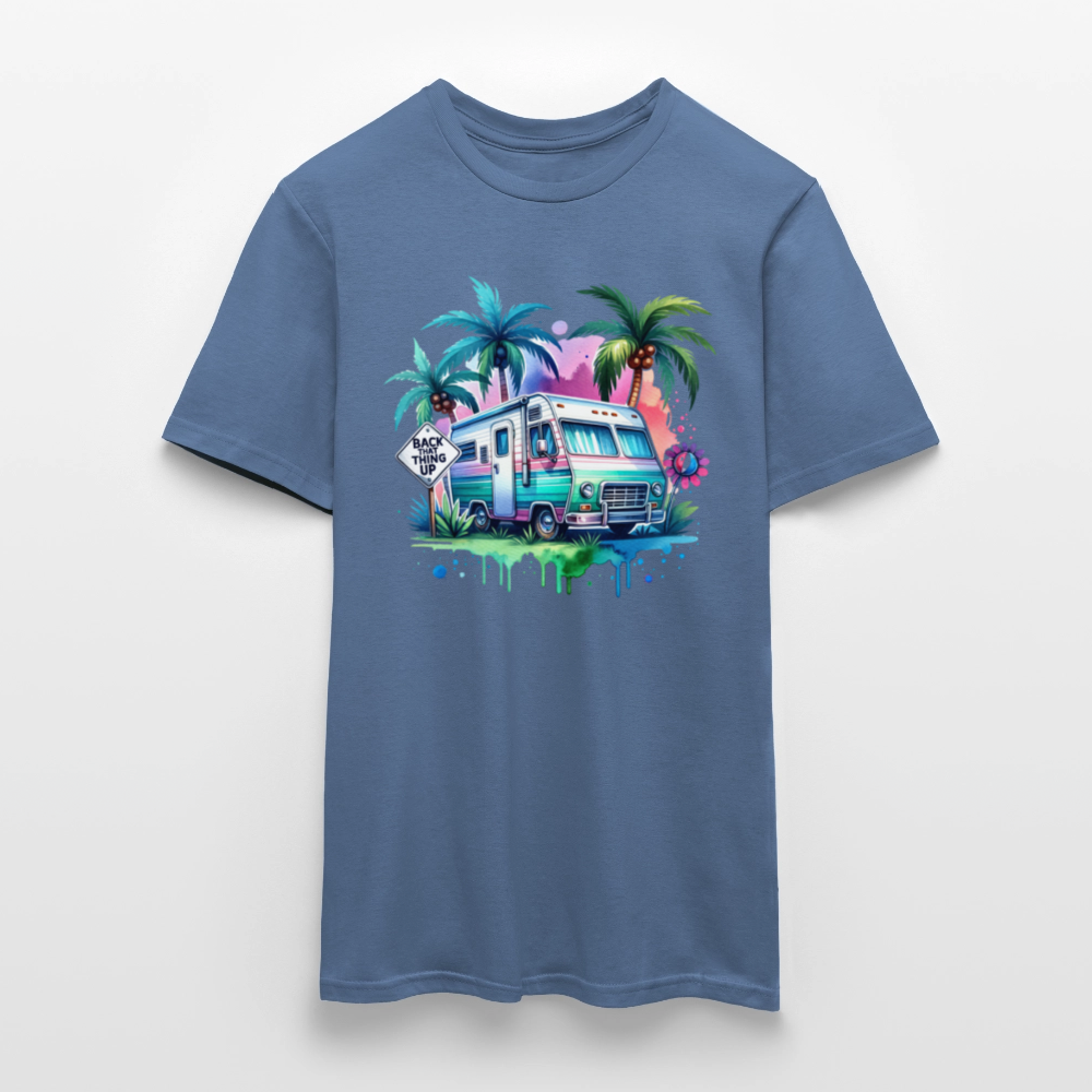 Wohnmobil unter Palmen | Männer T-Shirt - Taubenblau 