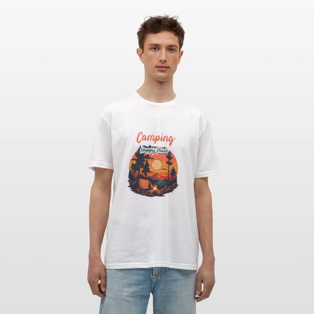 CAMPING IS MY HAPPY PLACE | Männer T-Shirt - Weiß