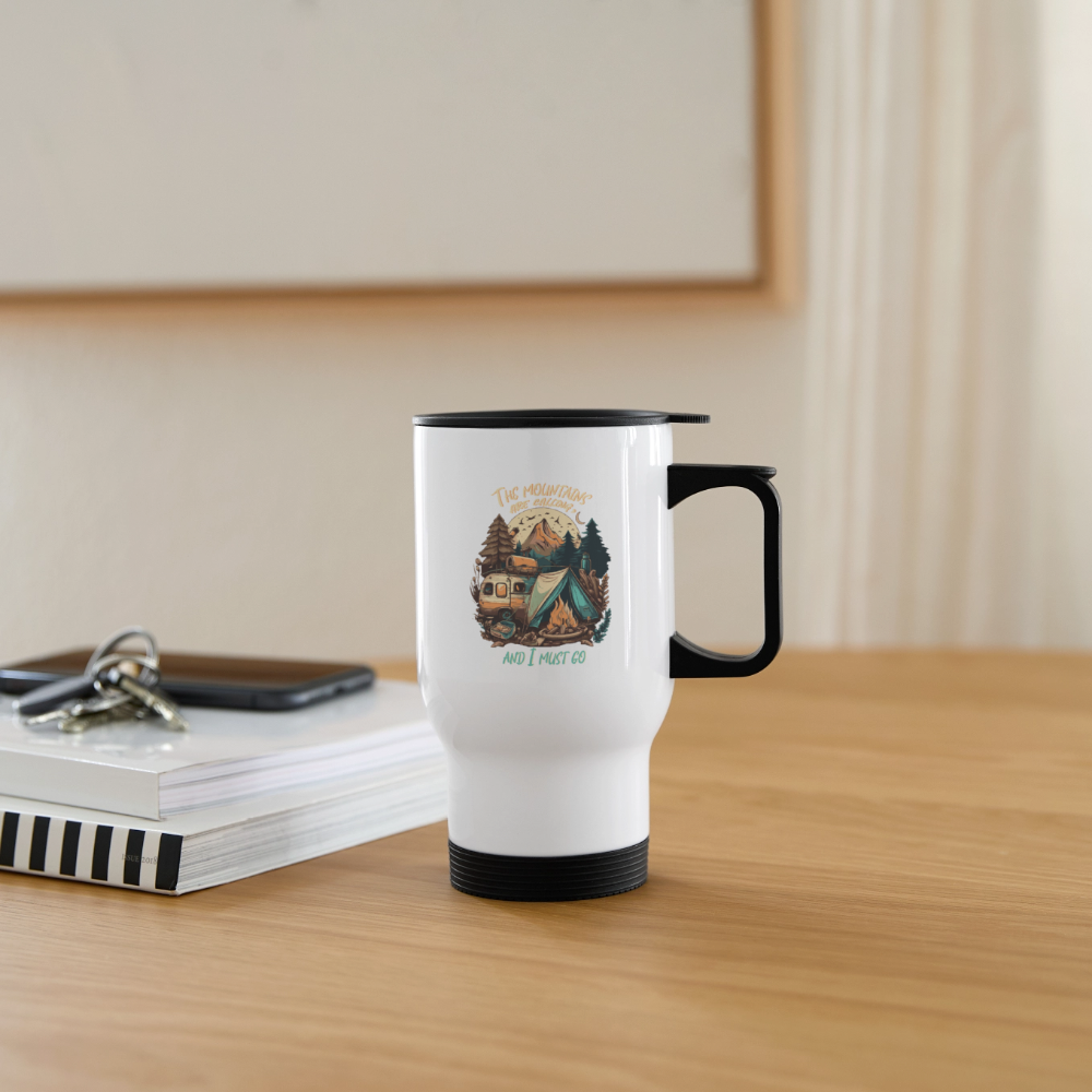 THE MOUNTAINS ARE CALLING | Thermobecher - Weiß