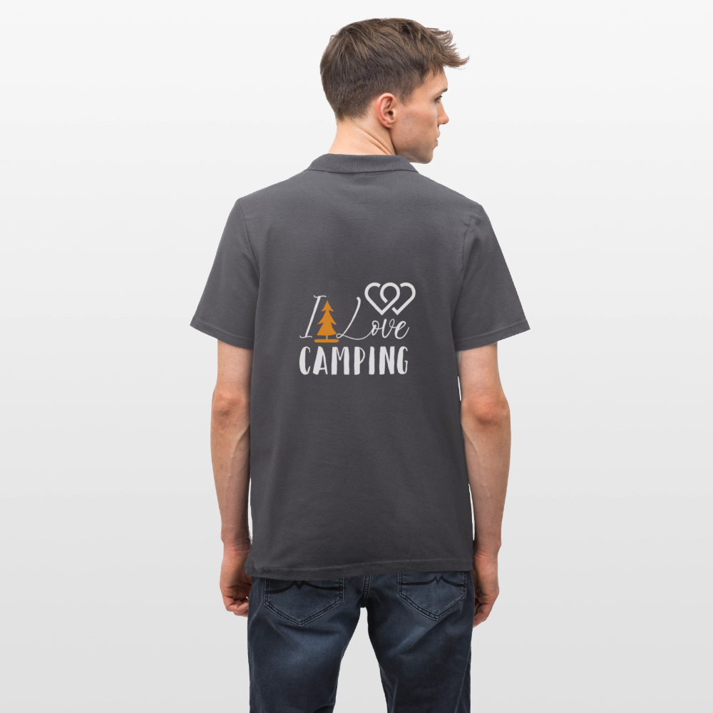 I LOVE CAMPING | Männer Poloshirt - Anthrazit