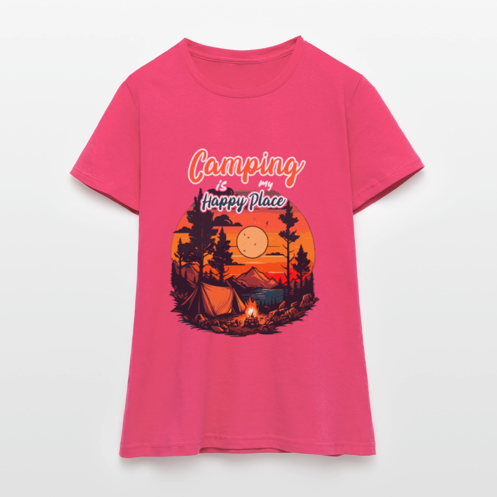 CAMPING IS MY HAPPY PLACE | Frauen T-Shirt - Azalea