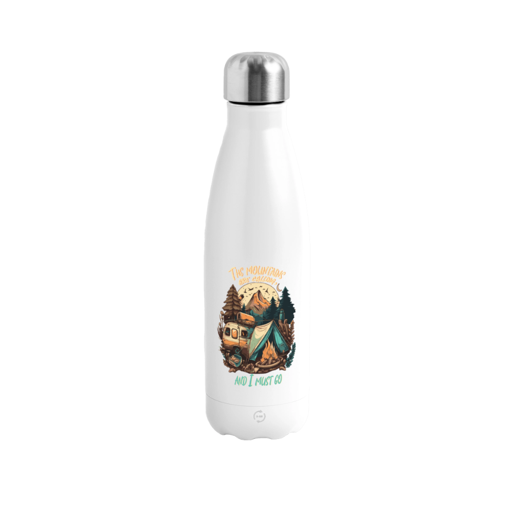 THE MOUNTAINS ARE CALLING | Thermosflasche 500 ml - Weiß