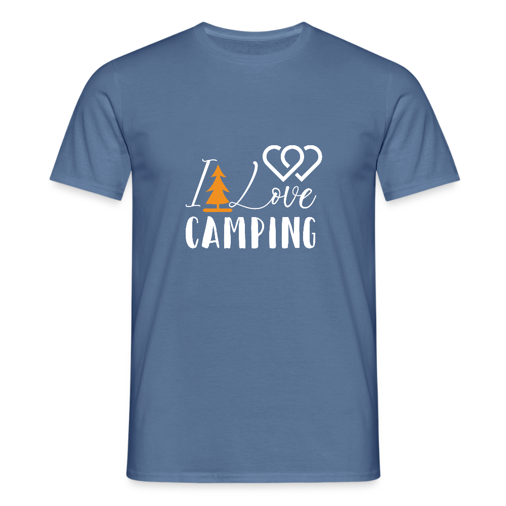 I LOVE CAMPING | Männer T-Shirt - Taubenblau 