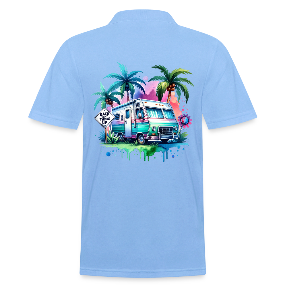 Wohnmobil unter Palmen | Männer Poloshirt - Himmelblau