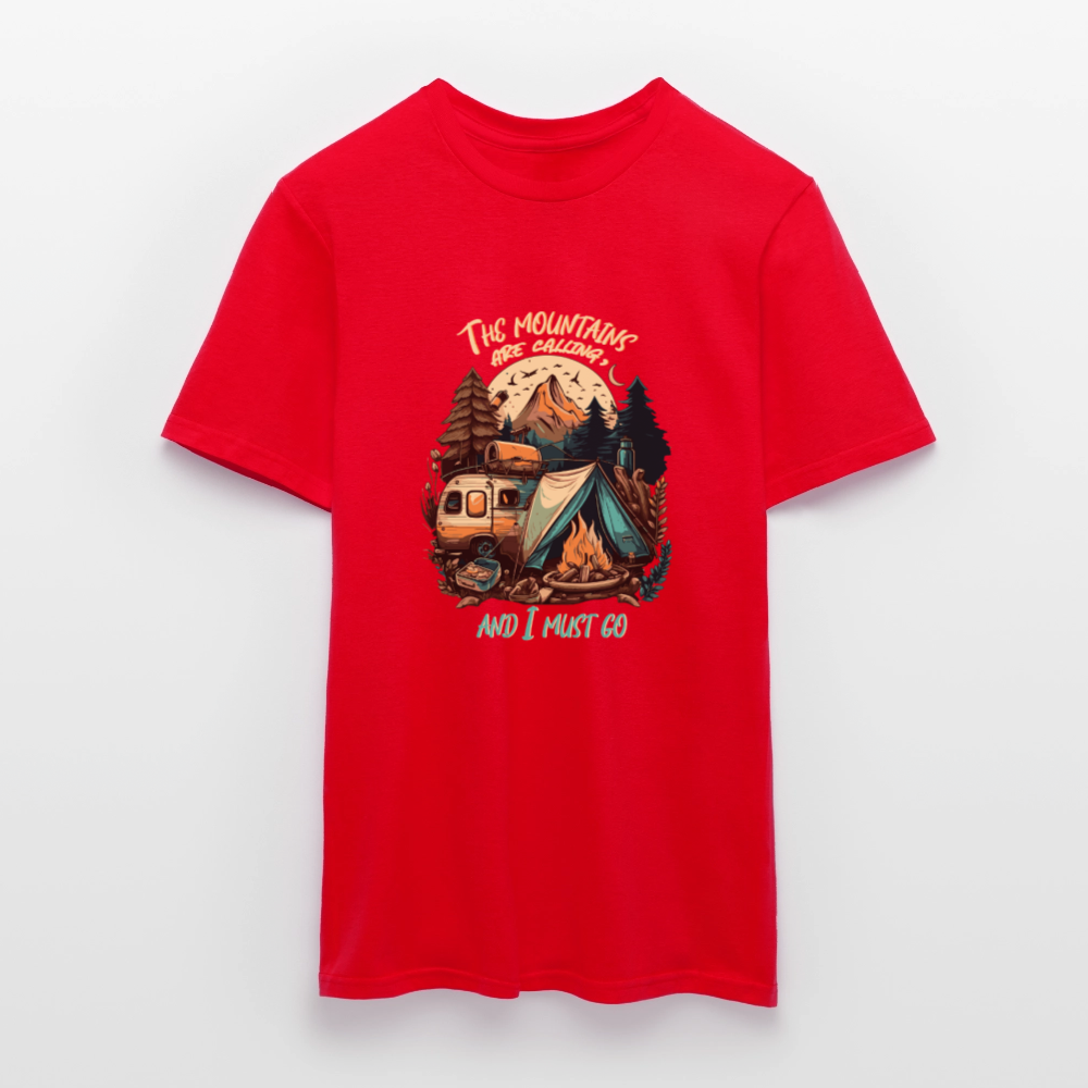 THE MOUNTAINS ARE CALLING | Männer T-Shirt - Rot