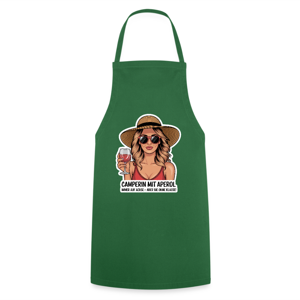 Camperin mit Aperol | Kochschürze - Grün