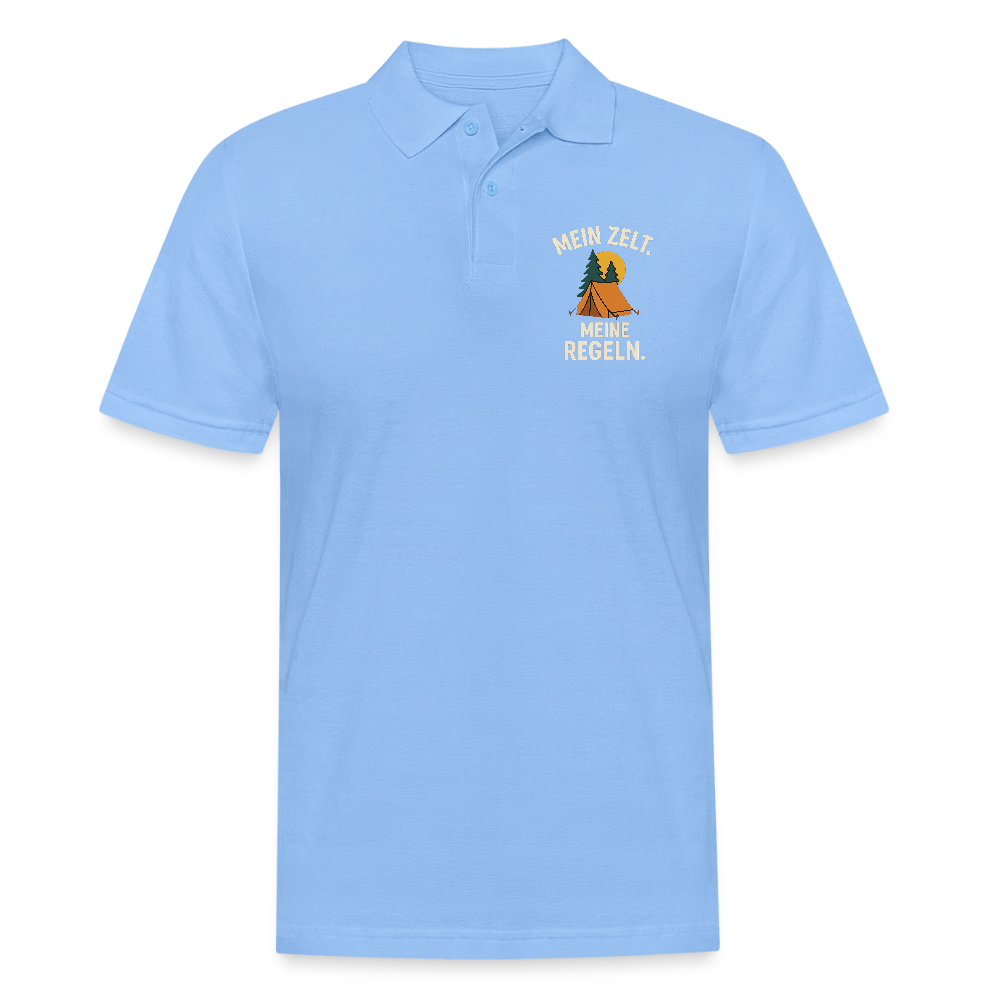 Mein Zelt. Meine Regeln | Männer Poloshirt - Himmelblau
