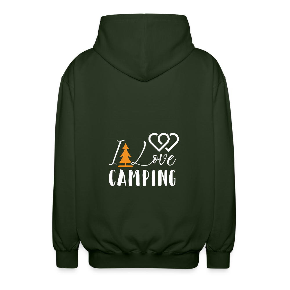 I LOVE CAMPING | Unisex Kapuzenjacke - Forstgrün 