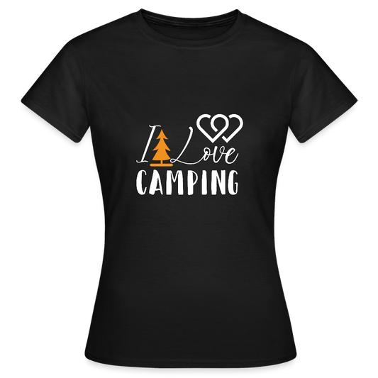 I LOVE CAMPING | Frauen T-Shirt - Schwarz