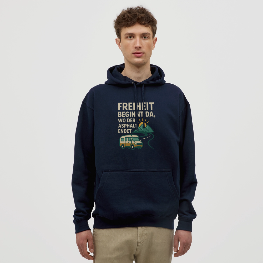 Freiheit beginnt da, wo der Asphalt endet | Unisex Hoodie - Navy